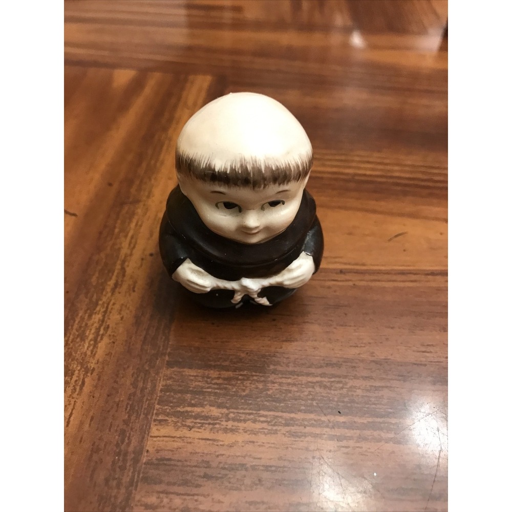 tiny porcelain Monk Priest figurine bald head